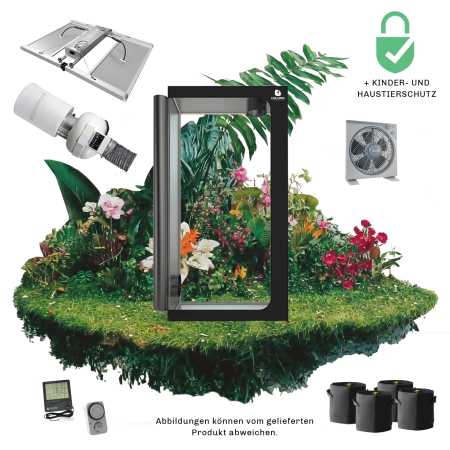 Caluma Growset XL (120 x 120, 2 x 240 W Premium-Lüftungsset) Growbox Komplettset