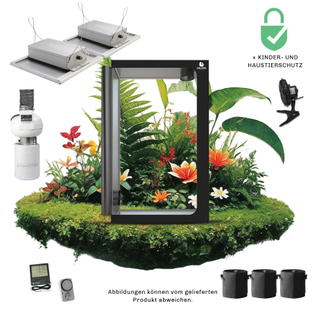 Caluma Set Ambient - 3 Plants Plus Premium  (60 x 120 cm, 2 x 150 W) Growbox Komplettset