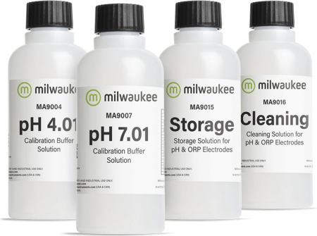 Milwaukee Kalibrier-, Wartungs- und Reinigungslösungen für pH-Meter und -Tester (pH-Start)