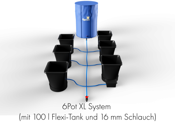 Autopot Komplettsystem, 6Pot XL System (mit 100l Flexi-Tank and 16mm Schlauch)