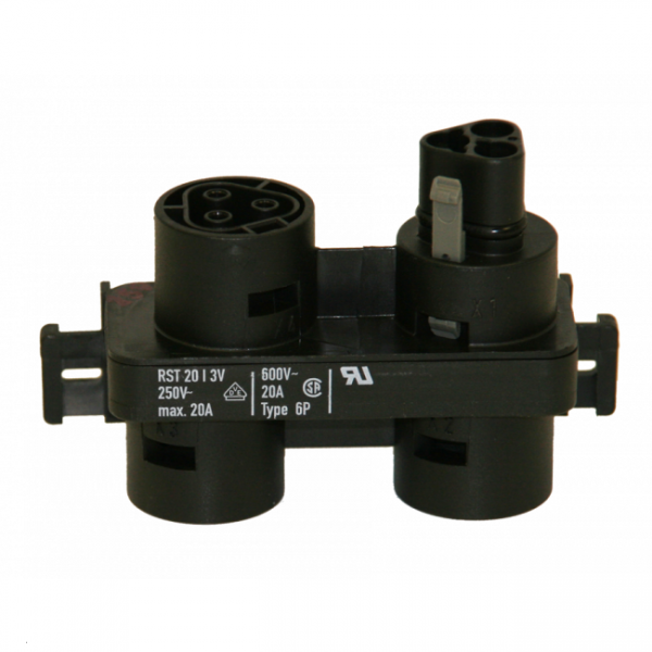 SANlight Wieland H-Verteilerblock, 3-polig, 3 x female-Anschluss, 1 x male-Anschluss