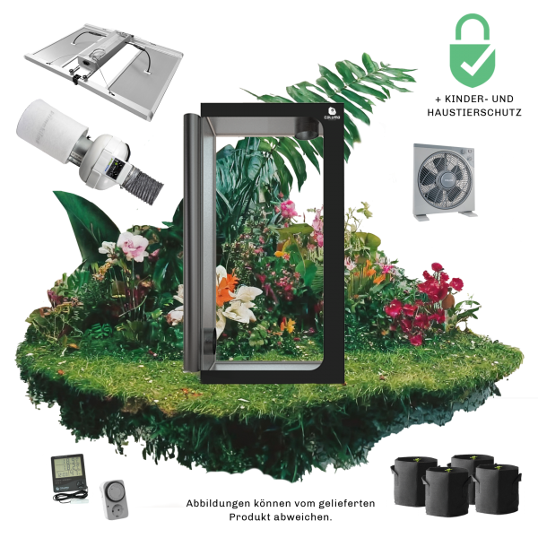 Caluma Growset XL (120 x 120, 2 x 240 W Premium-Lüftungsset) Growbox Komplettset