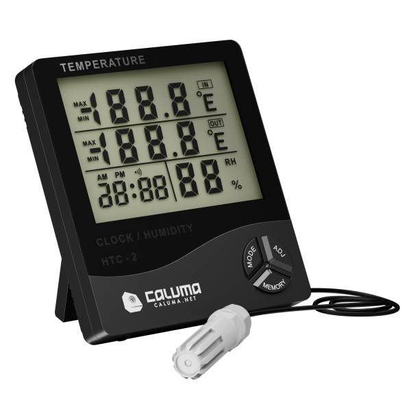 Caluma Thermo-hygrometer mit Uhr und externer Sonde
