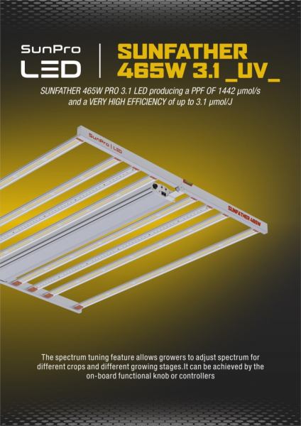 SunPro SUNFATHER LED, 465W - 3.1 UV