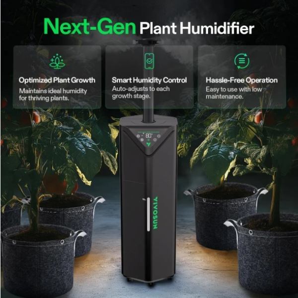 VIVOSUN AeroStream H19 Smarter Luftbefeuchter 19L mit Temperatur- und Feuchtigkeitssonde, für Growbox